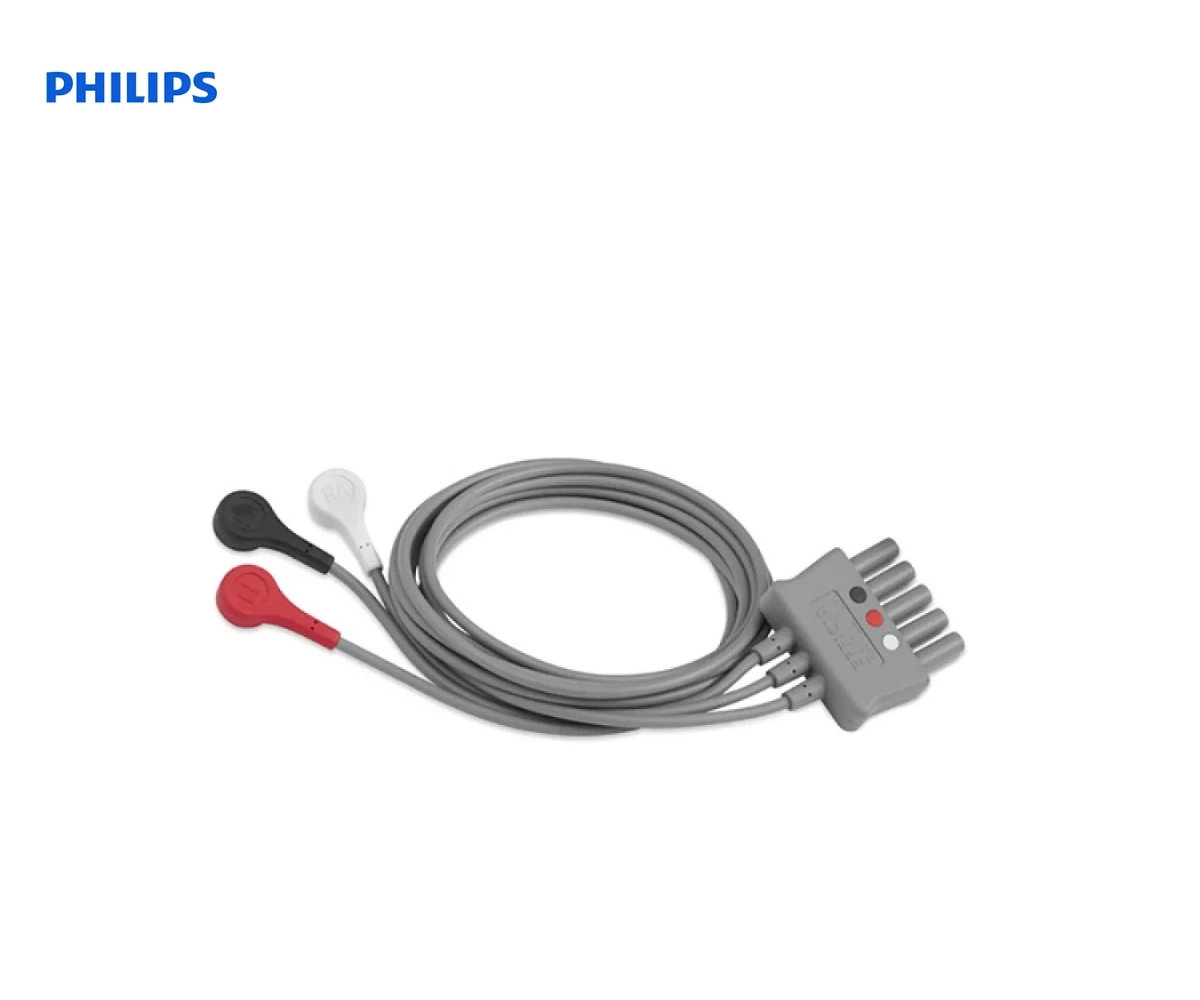 Кабель ЭКГ 3 отведения с кнопками PHILIPS 989803160681 для EFFICIA DFM100